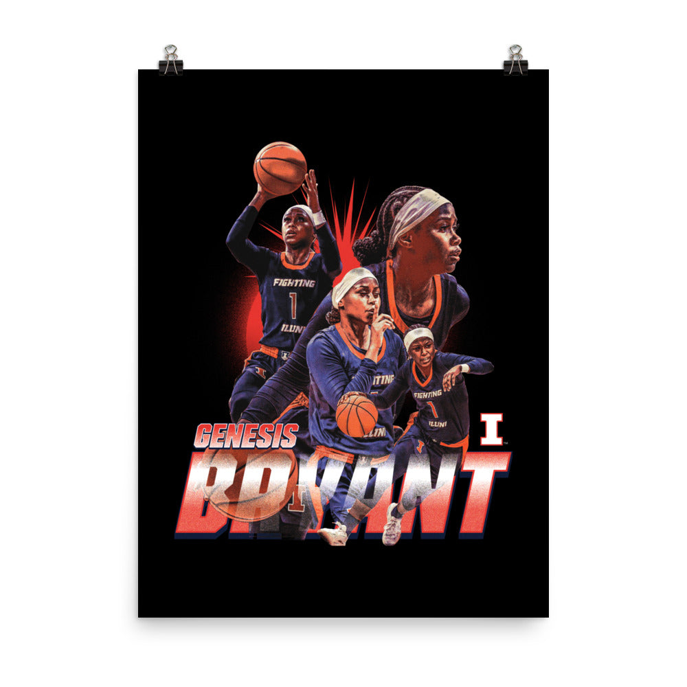 Illinois - NCAA Women's Basketball : Genesis Bryant Player Collage Poster