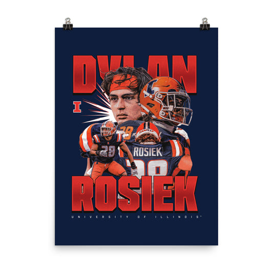 Illinois - NCAA Football : Dylan Rosiek Player Collage Poster