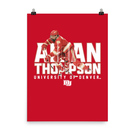 DU - NCAA Men's Ice Hockey : Aidan Thompson Individual Caricature Poster