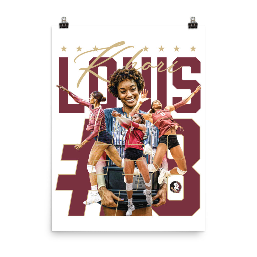 FSU - NCAA Women's Volleyball : Khori Louis - Player Collage Poster