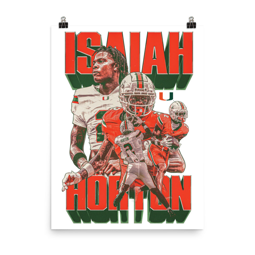 Miami - NCAA Football : Isaiah Horton - Player Collage Poster