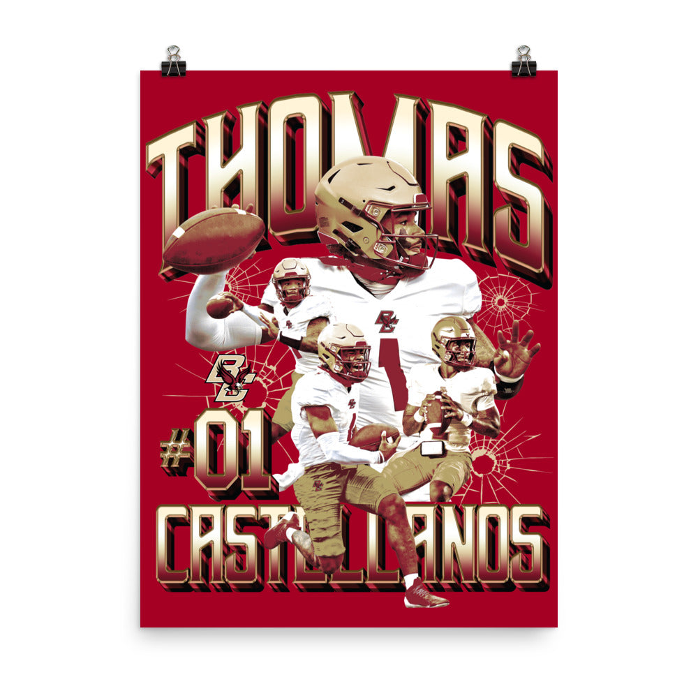 Boston College - NCAA Football : Thomas Castellanos - Player Collage Poster