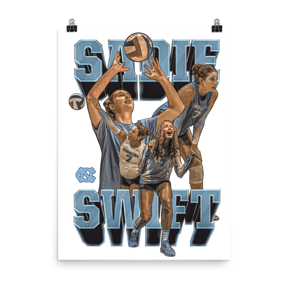 UNC - NCAA Women's Volleyball : Sadie Swift - Player Collage Poster