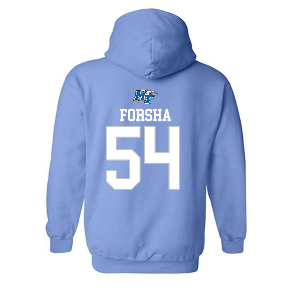 MTSU - NCAA Football : Nolan Forsha - Replica Shersey Hooded Sweatshirt