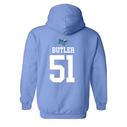 MTSU - NCAA Football : Quentin Butler - Replica Shersey Hooded Sweatshirt-1