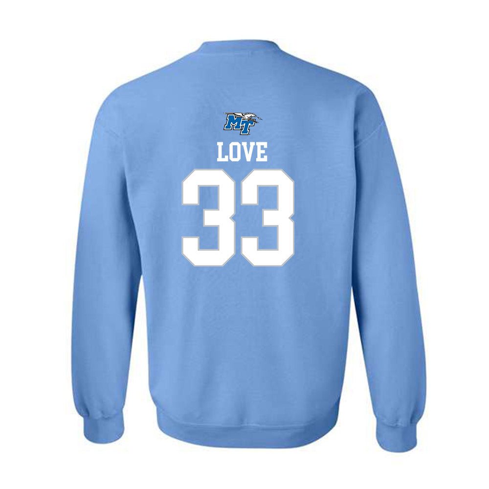 MTSU - NCAA Football : Malik Love - Replica Shersey Crewneck Sweatshirt