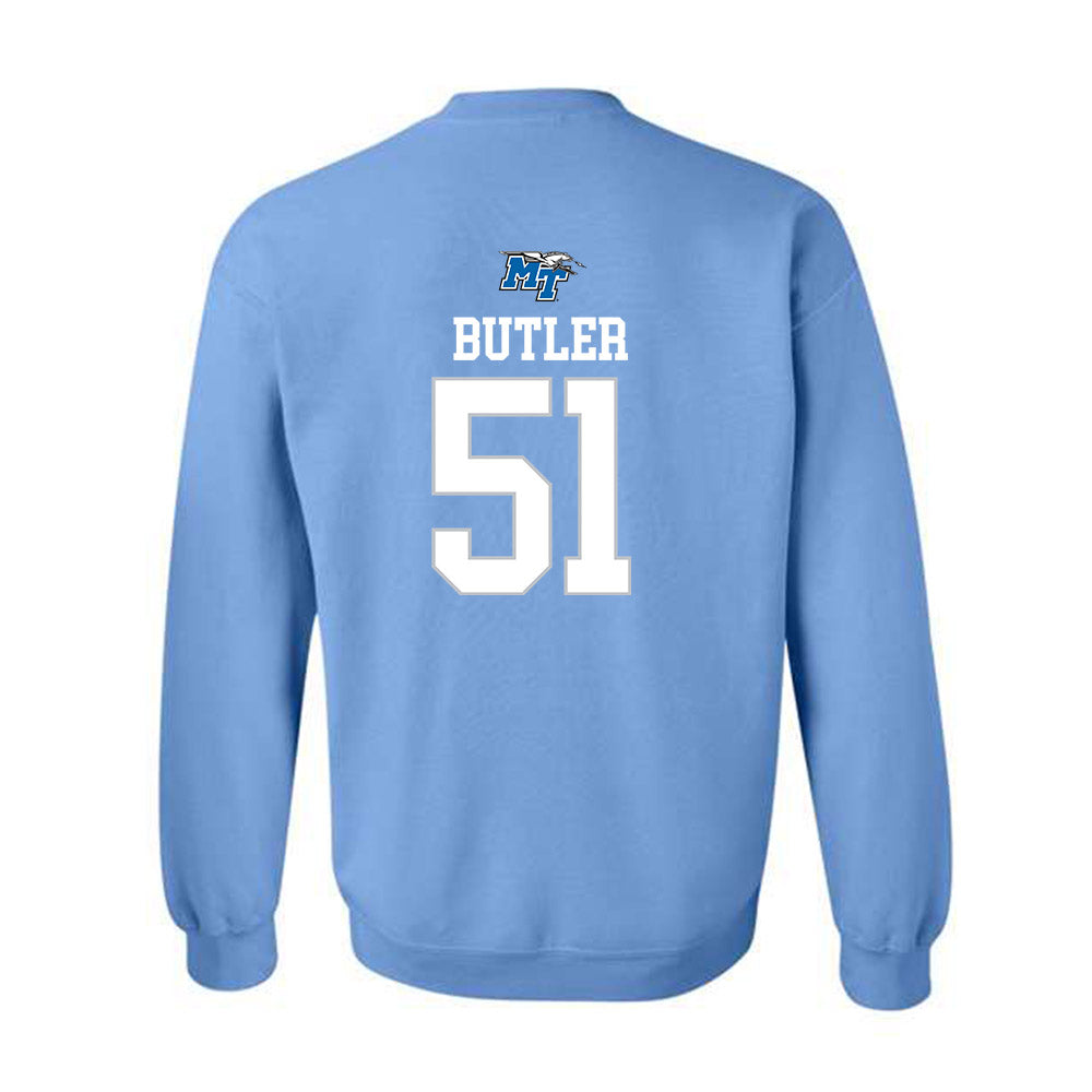 MTSU - NCAA Football : Quentin Butler - Replica Shersey Crewneck Sweatshirt-1
