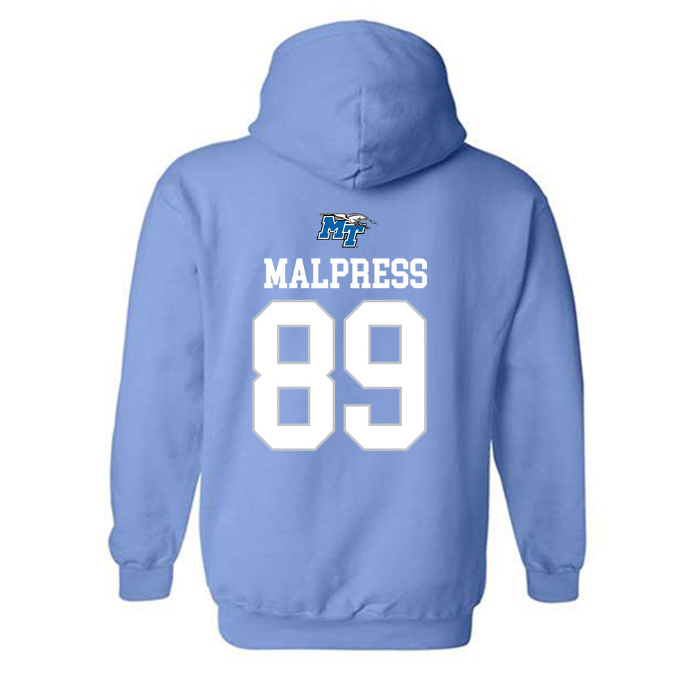 MTSU - NCAA Football : Darnell Malpress - Replica Shersey Hooded Sweatshirt-1