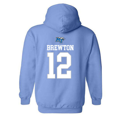 MTSU - NCAA Football : Brian Brewton - Replica Shersey Hooded Sweatshirt-1