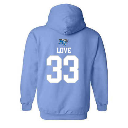 MTSU - NCAA Football : Malik Love - Replica Shersey Hooded Sweatshirt