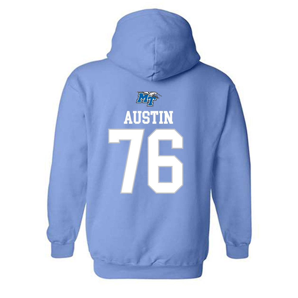 MTSU - NCAA Football : Garrett Austin - Replica Shersey Hooded Sweatshirt-1