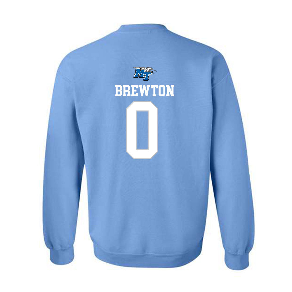 MTSU - NCAA Football : Brian Brewton - Replica Shersey Crewneck Sweatshirt