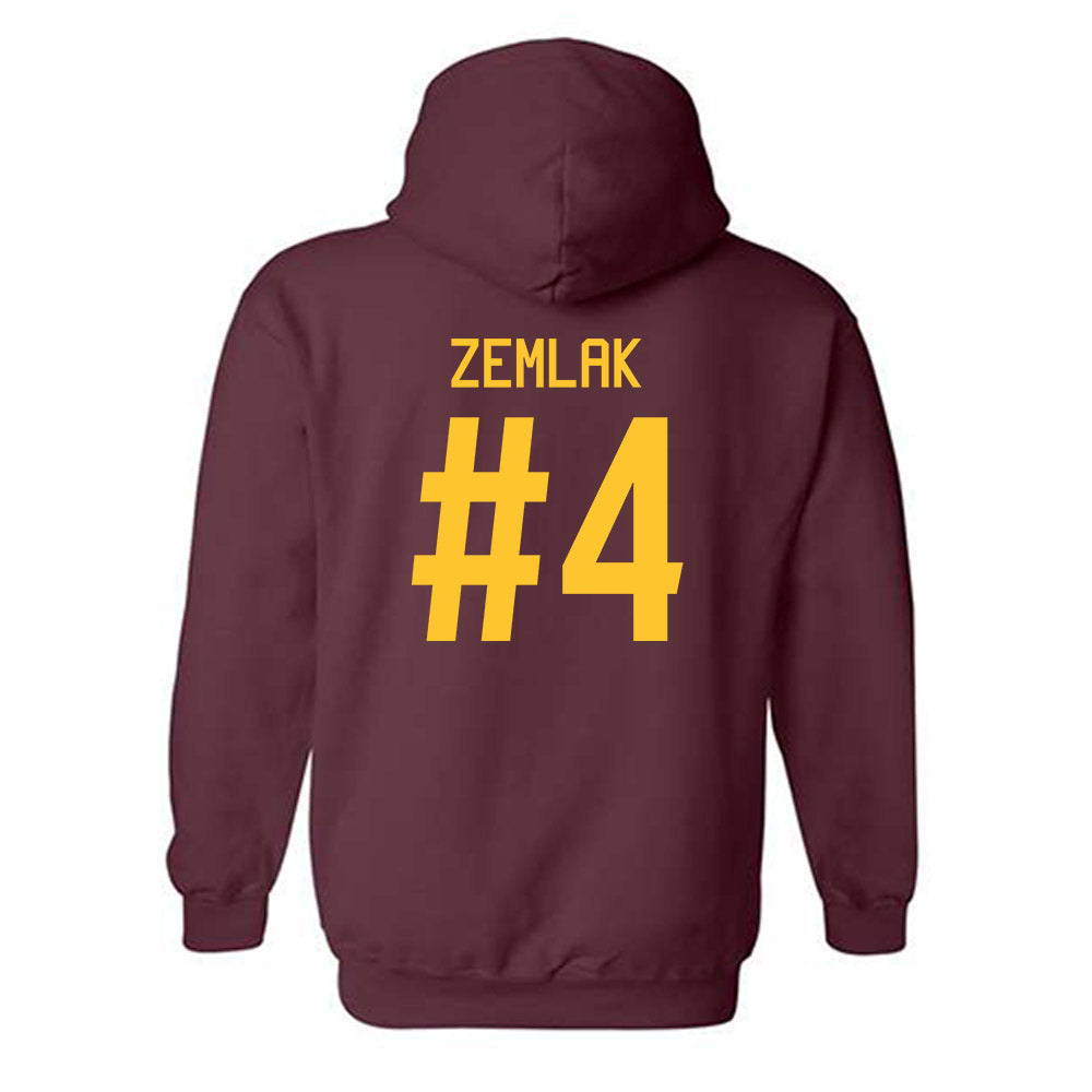 Arizona State - NCAA Men's Ice Hockey : Austin Zemlak - Classic Shersey Hooded Sweatshirt-1