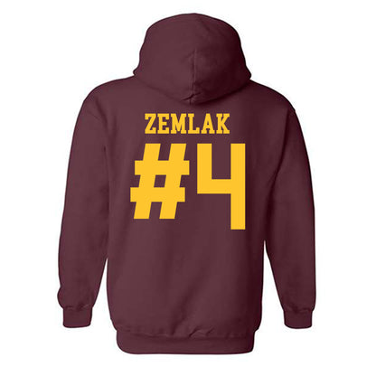 Arizona State - NCAA Men's Ice Hockey : Austin Zemlak - Classic Shersey Hooded Sweatshirt-1