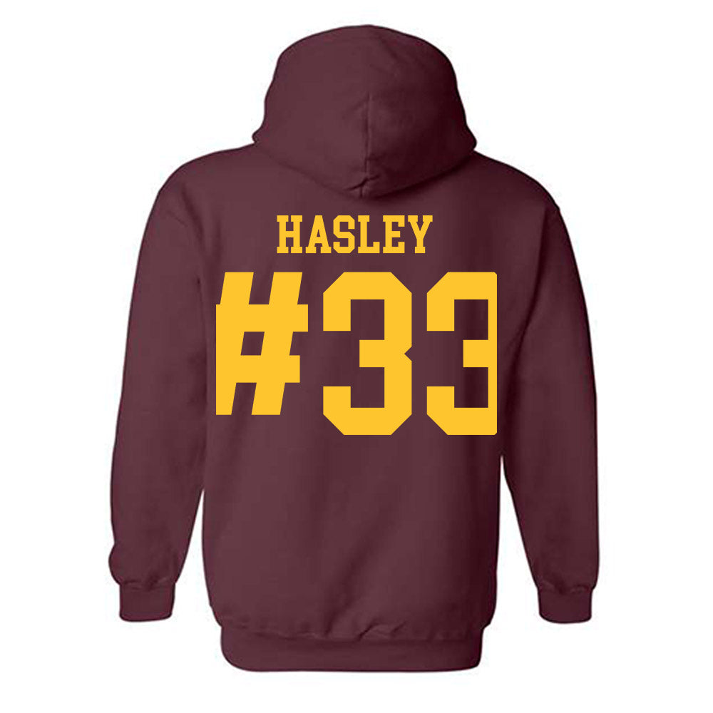 Arizona State - NCAA Men's Ice Hockey : Connor Hasley - Classic Shersey Hooded Sweatshirt-1