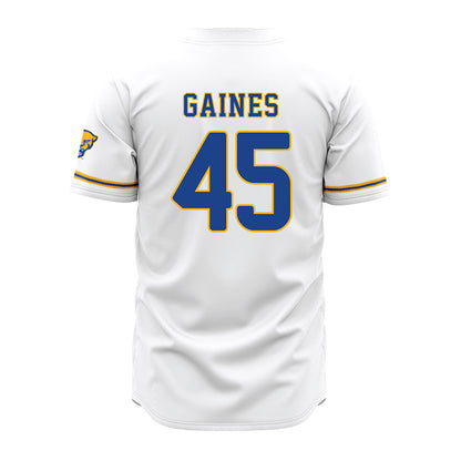 Pittsburgh - NCAA Baseball : Andrew Gaines - White Jersey-1