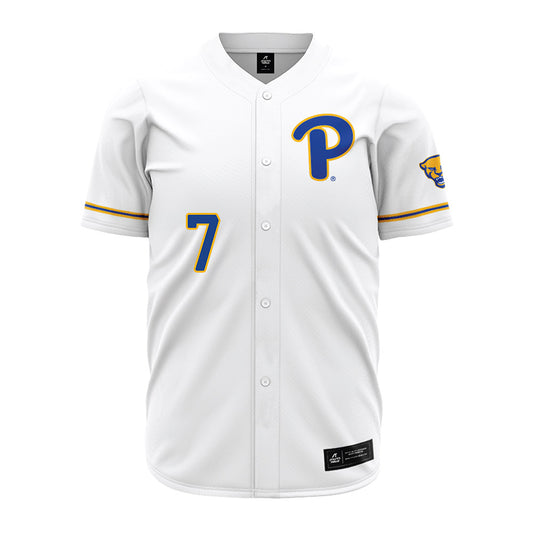 Pittsburgh - NCAA Baseball : Mason Ligenza - White Jersey-0