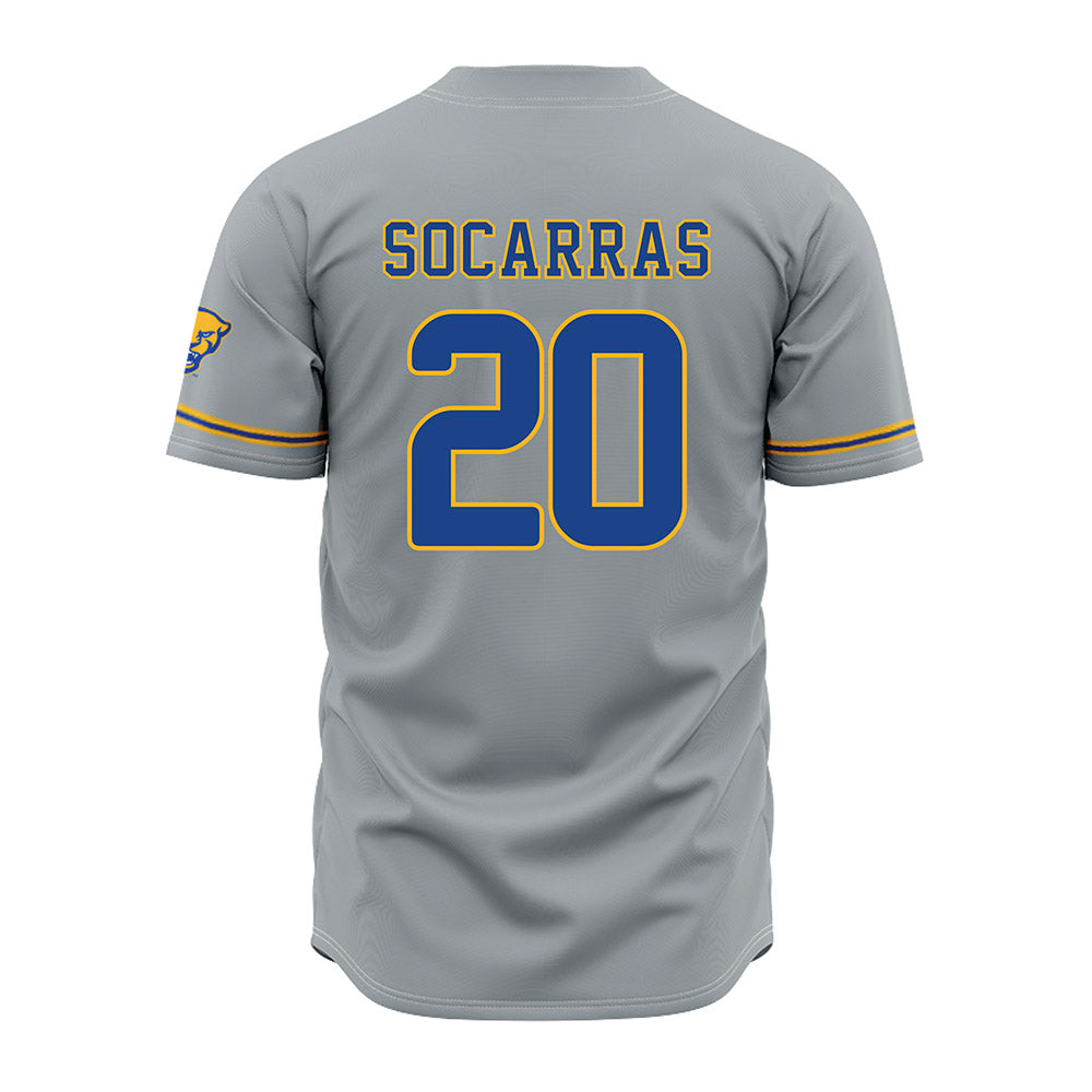 Pittsburgh - NCAA Baseball : Antonio Socarras - Grey Jersey-1