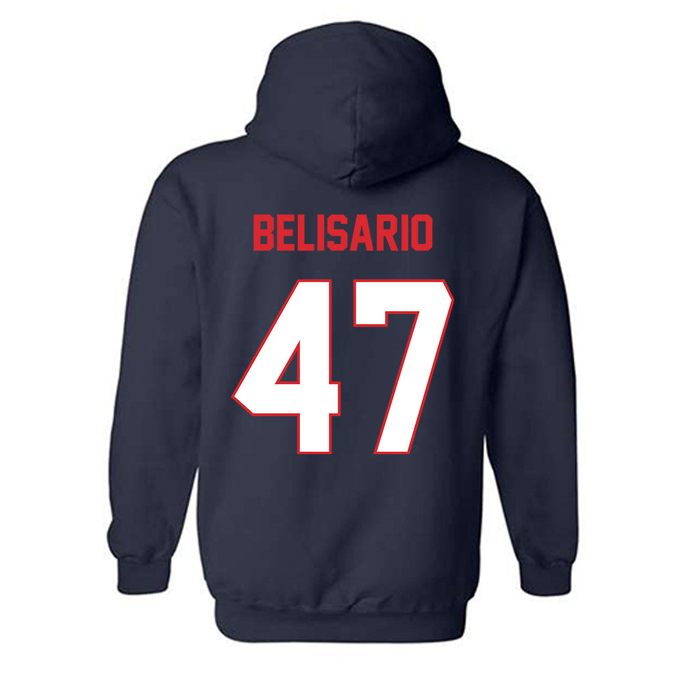 UConn - NCAA Baseball : Anthony Belisario - Classic Shersey Hooded Sweatshirt-1