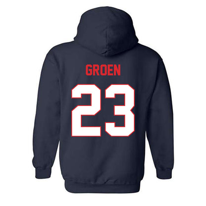 UConn - NCAA Baseball : Carter Groen - Classic Shersey Hooded Sweatshirt-1