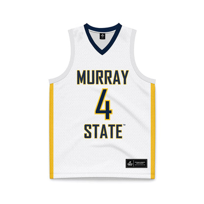 Murray State - NCAA Men's Basketball : Tristian Ford - White Basketball Jersey-0