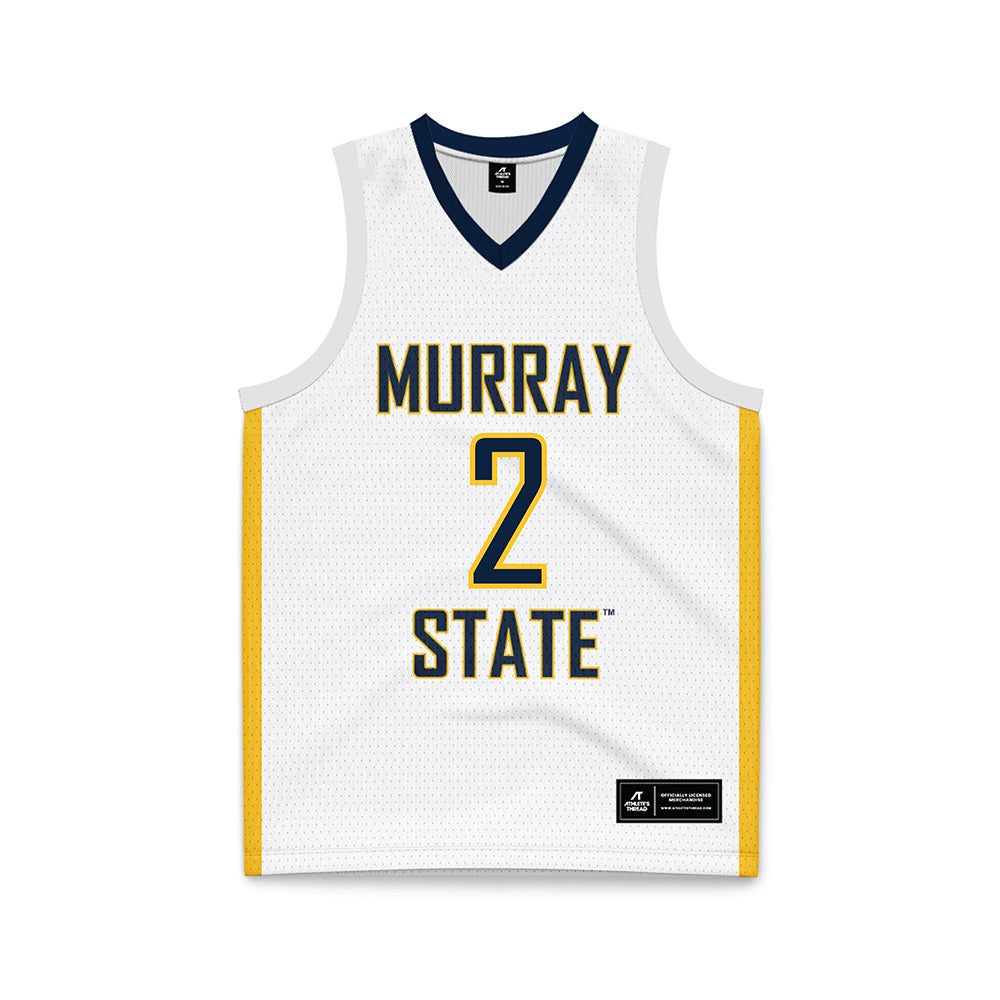 Murray State - NCAA Men's Basketball : Mathis Courbon - White Basketball Jersey-0