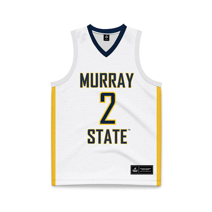Murray State - NCAA Men's Basketball : Mathis Courbon - White Basketball Jersey-0