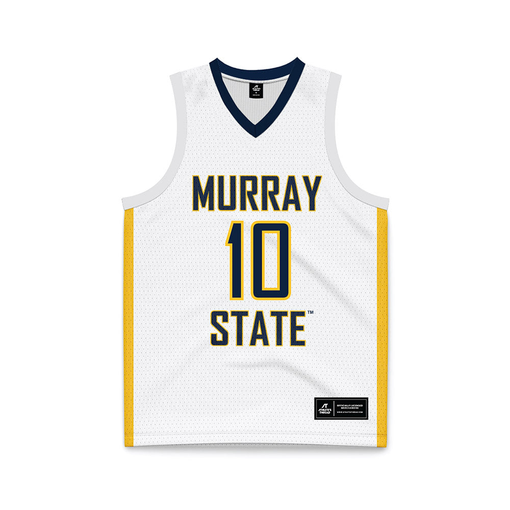 Murray State - NCAA Men's Basketball : KJ Tenner - White Basketball Jersey-0