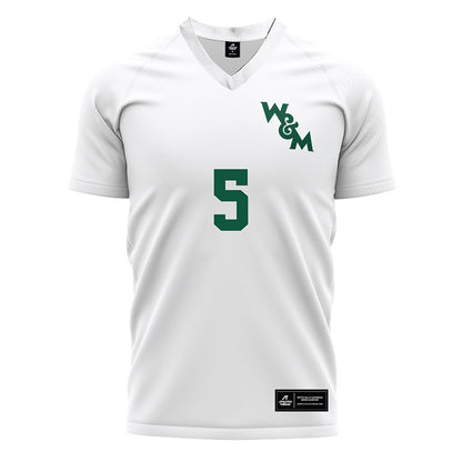 William & Mary - NCAA Men's Soccer : Noah Hiort-Wright - White Soccer Jersey-0