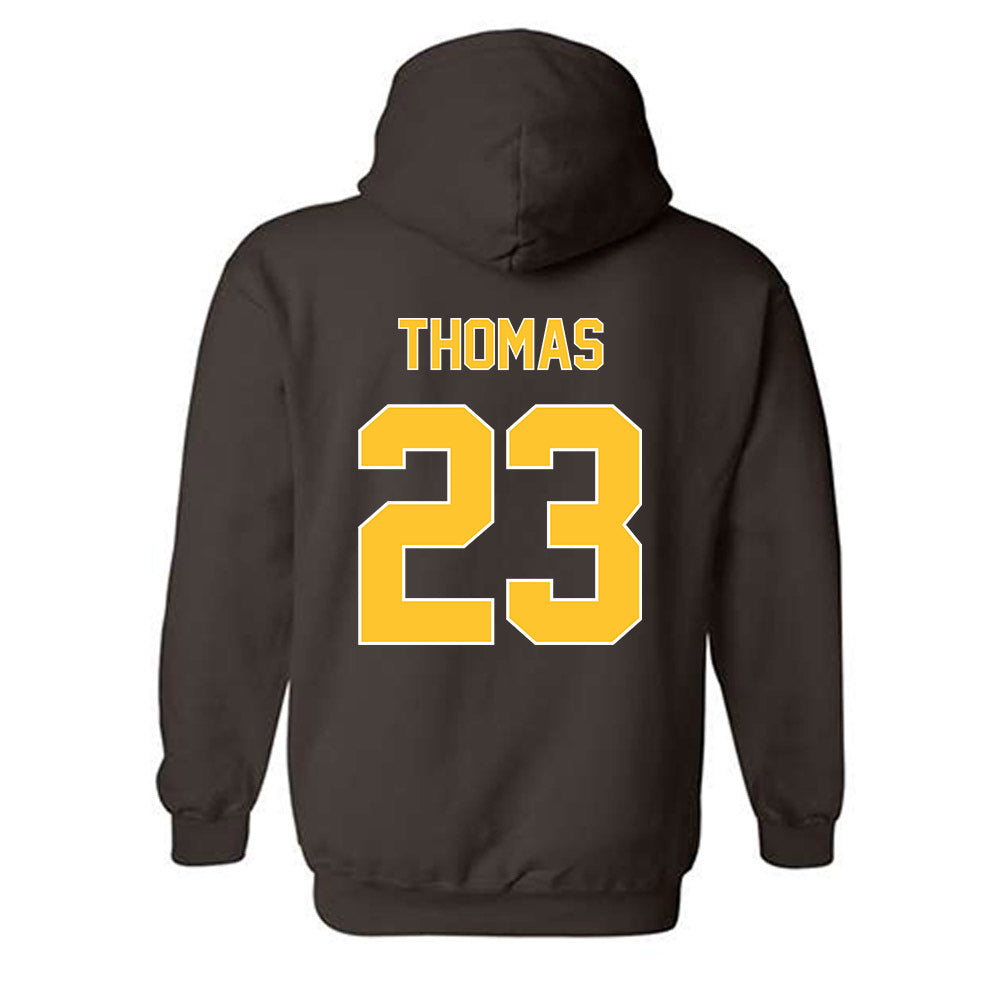 Wyoming - NCAA Football : Jones Thomas - Classic Shersey Hooded Sweatshirt-1