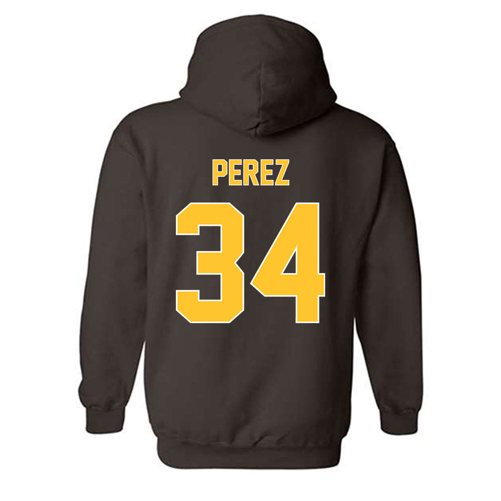 Wyoming - NCAA Football : Steven Perez - Classic Shersey Hooded Sweatshirt-1