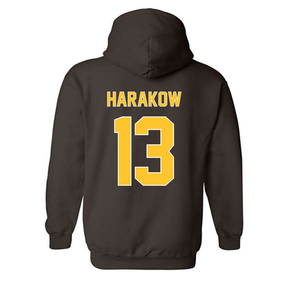 Wyoming - NCAA Men's Basketball : Adam Harakow - Classic Shersey Hooded Sweatshirt-1