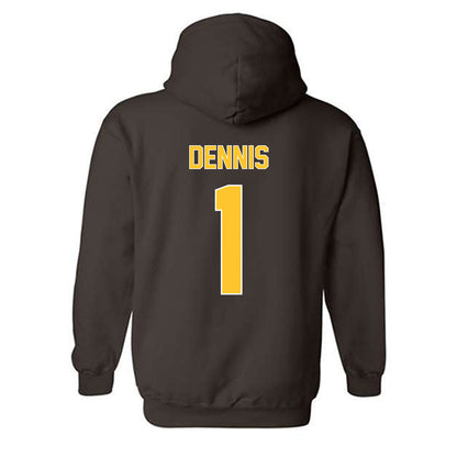 Wyoming - NCAA Men's Basketball : Damarion Dennis - Classic Shersey Hooded Sweatshirt-1