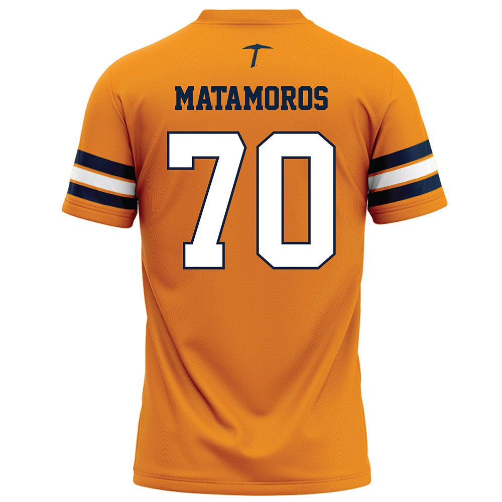 UTEP - NCAA Football : Luka Matamoros - Orange Football Jersey