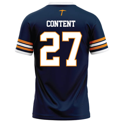 UTEP - NCAA Football : Justin Content - Navy Football Jersey