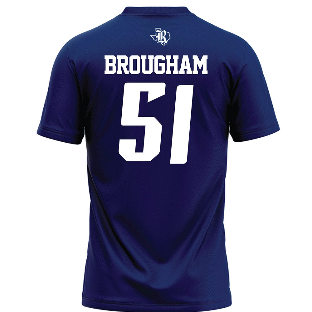 Rice - NCAA Football : Ethan Brougham - Navy Blue Football Jersey