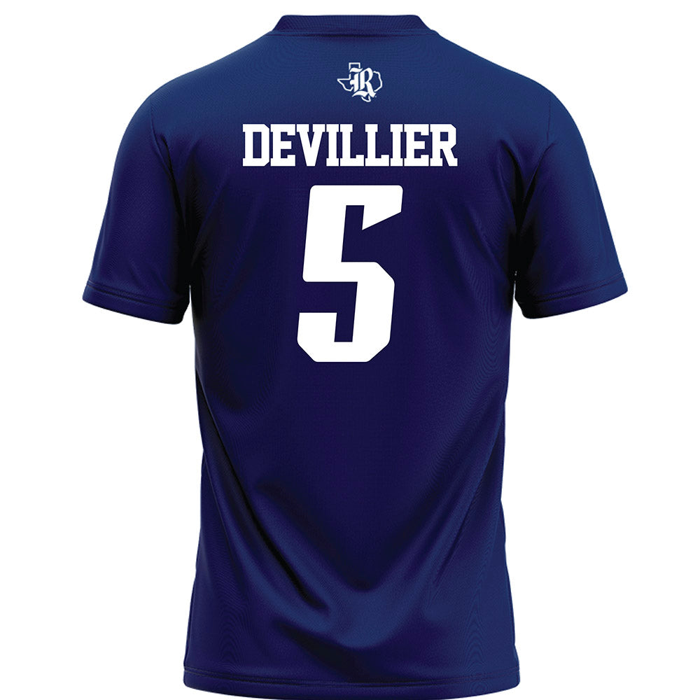 Rice - NCAA Football : Drew Devillier - Navy Blue Football Jersey-1