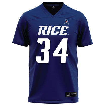 Rice - NCAA Football : Kaleb Blanton - Navy Blue Football Jersey-0
