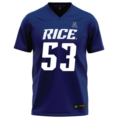 Rice - NCAA Football : Luke Miller - Navy Blue Football Jersey-0