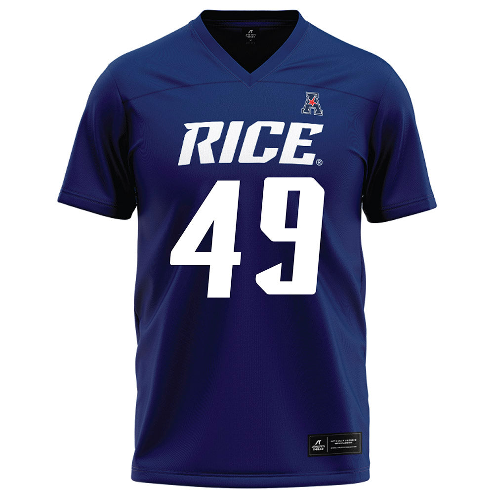 Rice - NCAA Football : Micah Barnett - Navy Blue Football Jersey-0