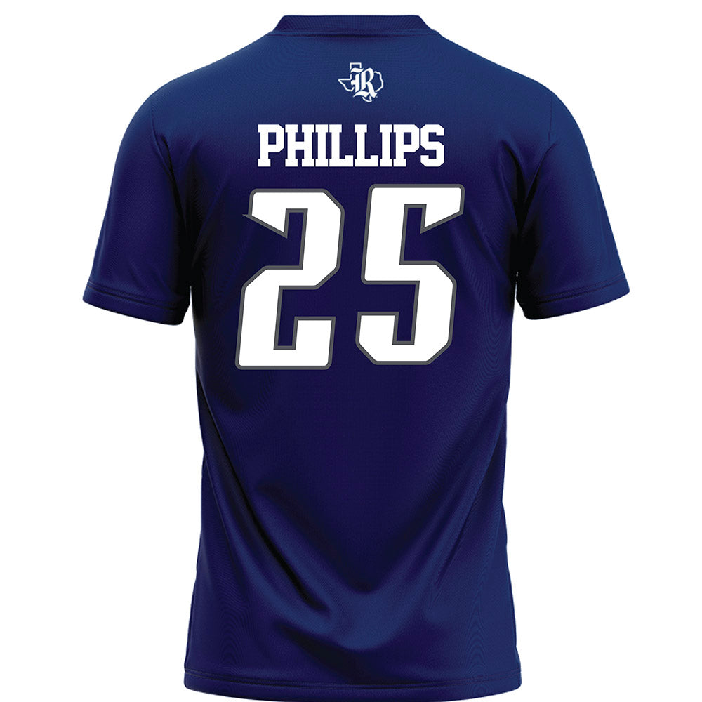 Rice - NCAA Football : Rhys Phillips - Navy Blue Football Jersey-1