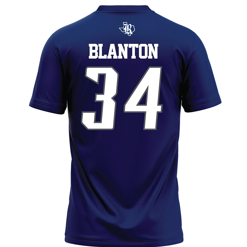 Rice - NCAA Football : Kaleb Blanton - Navy Blue Football Jersey-1