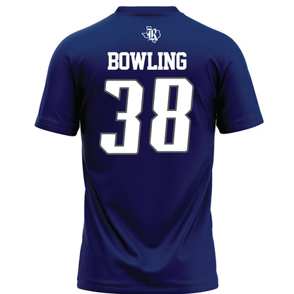 Rice - NCAA Football : Shepherd Bowling - Navy Blue Football Jersey-1