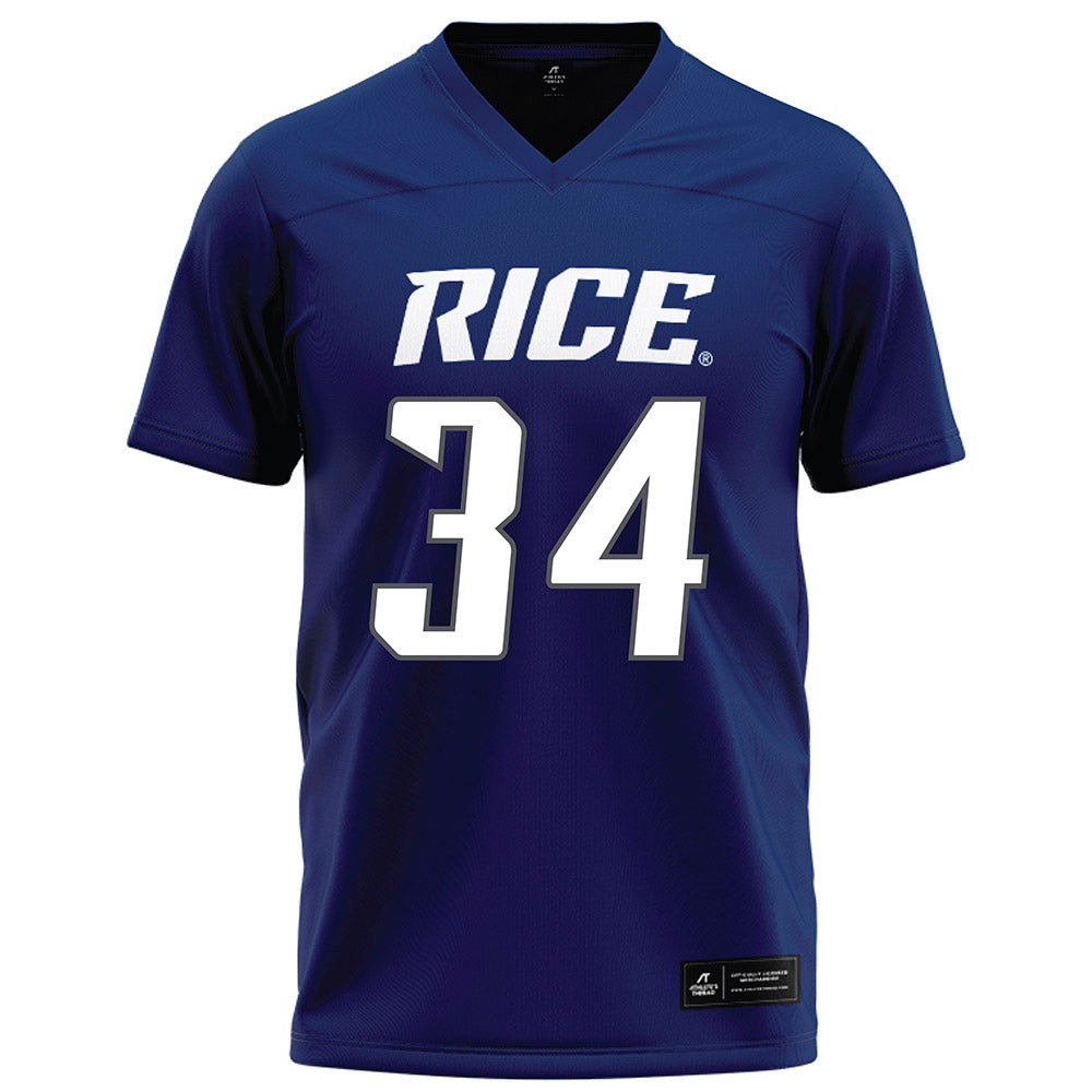 Rice - NCAA Football : Kaleb Blanton - Navy Blue Football Jersey-0