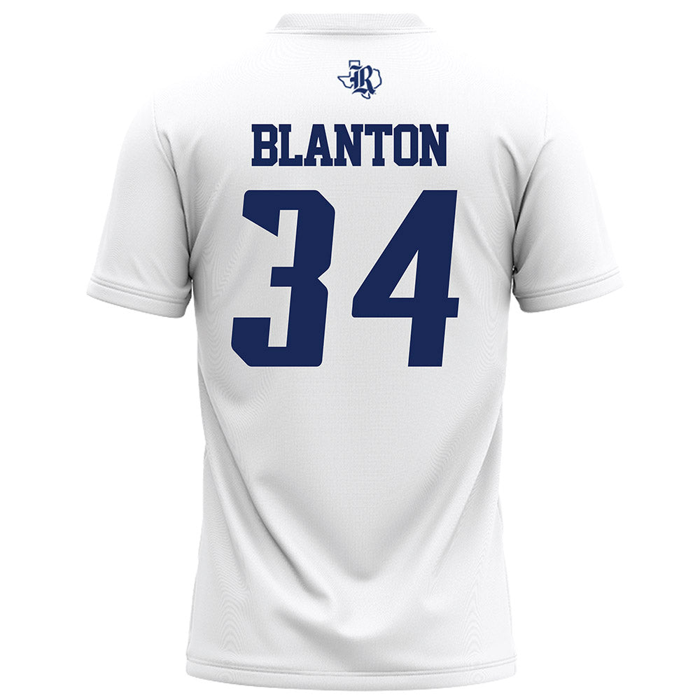 Rice - NCAA Football : Kaleb Blanton - White Football Jersey-1