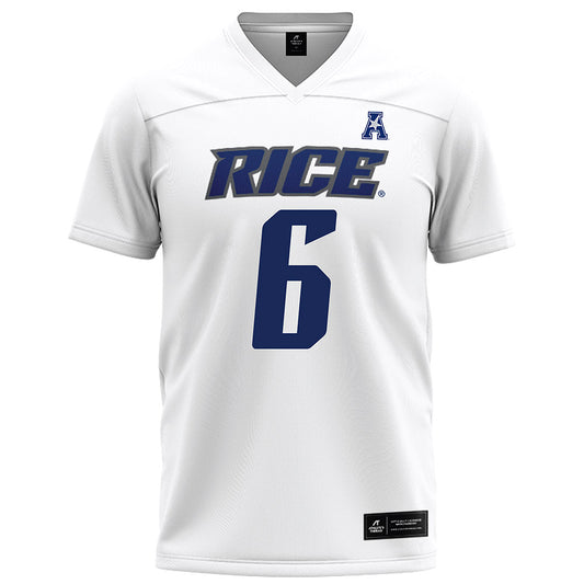 Rice - NCAA Football : Jo Chavez - White Football Jersey-0