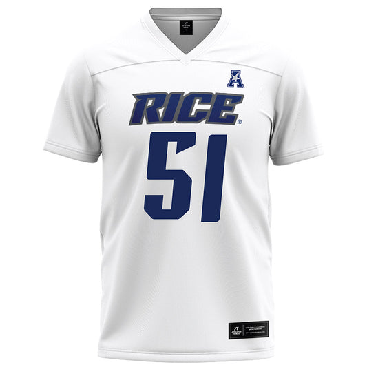 Rice - NCAA Football : Ethan Brougham - White Football Jersey