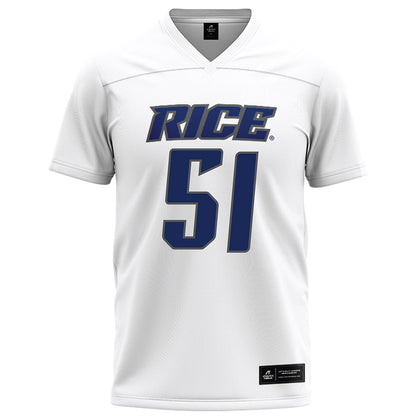 Rice - NCAA Football : Ethan Brougham - White Football Jersey