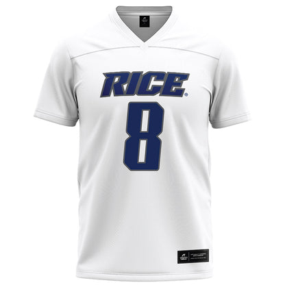 Rice - NCAA Football : Joseph Mutombo - White Football Jersey-0