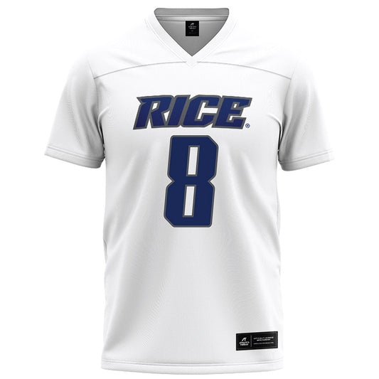 Rice - NCAA Football : Joseph Mutombo - White Football Jersey-0